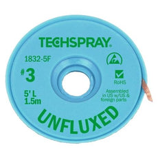 Techspray Unfluxed Green #3 Braid - 5' AS - 1832-5F