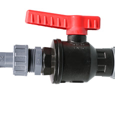 Burkle Ball valve PP, cap nut R3/4" inner-discharge angle