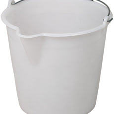 Burkle Industrial bucket, LDPE white, w/metal handle, 17l