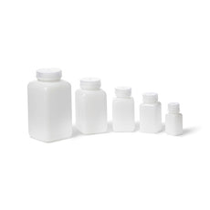 United Scientific UniStore Wide Mouth Square Bottles, HDPE, 1000 mL, 6/pkg - 33604