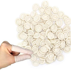 Disposable Vacuum Sealed Latex Finger Cots, Powered - 3.5 Mil, Natural, Medium - 2CM