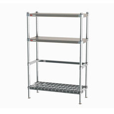 Metro 3KR346FC HD Super Beer Keg Handling Rack, 1 Dunnage Shelf, 2 Solid Shelves, 2 Half Barrel Capacity