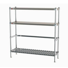 Metro 3KR366FC HD Super Beer Keg Handling Rack, 1 Dunnage Shelf, 2 Solid Shelves, 3 Half Barrel Capacity