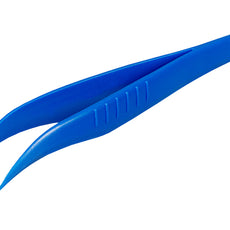 Burkle Single-use tweezers, pointed/angled, blue, sterile