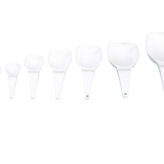 Burkle Dosing spoon set, PS, white (8 spoons 0,5-50 ml)