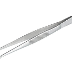 Burkle Forceps, stainless steel, sharp, bent form, 130 mm