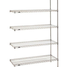 Metro 5AN367C Super Erecta 5-Shelf Industrial Wire Shelving Add-On Unit, Chrome, 18" x 60" x 74"