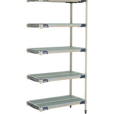 MetroMax i 5AX337GX3 5-Shelf Plastic Industrial Shelving Add-On Unit, 18" x 36" x 74"