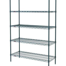 Metro 5N347K3 Super Erecta 5-Shelf Industrial Wire Shelving Starter Unit, Metroseal Green Epoxy, 18" x 42" x 74"