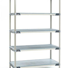 MetroMax i 5X317HX3 5-Shelf Plastic Industrial Shelving Starter Unit with Solid Bottom Shelf, 18" x 24" x 74"