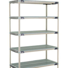 MetroMax i 5X557GX3 5-Shelf Plastic Industrial Shelving Starter Unit, 24" x 48" x 74"