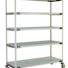 MetroMax i 5X567EGX3 5-Shelf Industrial Plastic Shelving Mobile Cart, Solid Bottom Shelf, 24" x 60" x 79.3125"