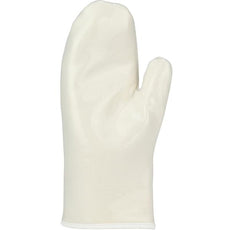 Heat & Cold Resistant Electrostatic Dissipative (ESD) Mitt with Silicon Rubber Outer Shell and Nylon Lining - 12", White, Large - 73G
