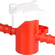 Burkle Two-way valve, PP/PE, Ø 5-7 mm, NW 4 mm, red/white