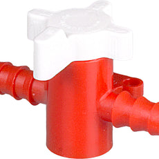 Burkle Two-way valve, PP/PE, Ø 7-9 mm, NW 6 mm, red/white