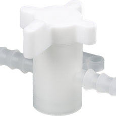 Burkle Two-way valve, PVDF, Ø 5-7 mm, NW 4 mm, white