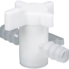 Burkle Two-way valve, PVDF, Ø 11-13 mm, NW 8 mm, white
