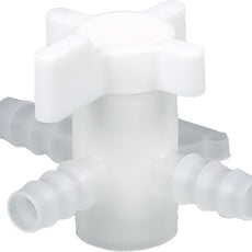Burkle Three-way valve, PVDF, Ø 9-11 mm, NW 8 mm, white