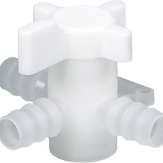 Burkle Three-way valve, PVDF, Ø 11-13 mm, NW 8 mm, white