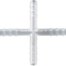 Burkle Four-way connector, PP, for Ø 3-5 mm, cylindrical