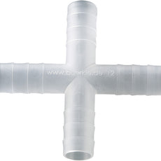Burkle Four-way-connectors PVDF, for Ø 11-13 mm, cylind.