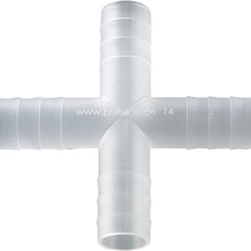 Burkle Four-way connector, PP, for Ø 13-15mm, cylindrical