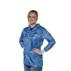 Transforming Technologies ESD Jacket, 3/4ths Length, Lapel Collar, Knit Cuff, X-Large, Light Blue  - JKC9025LB