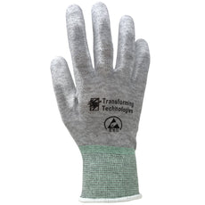 Transforming Technologies ESD Inspection Gloves, Palm Coated, 2X-Large, Pack of 12 Pair - GL4506P-PK12