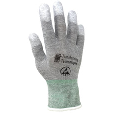 Transforming Technologies ESD Inspection Gloves, Finger Tip Coated, Medium, Pack of 12 Pair - GL4503T-PK12