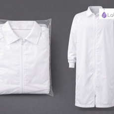 LabClean MP Frock, NO pockets, Nylon Zipper Front, Standard Collar, Knit Cuff (Bulk Packaging) - M