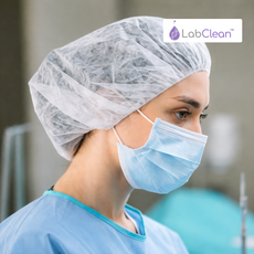 LabClean 3-ply Non-woven Face Masks w/Latex-Free Ear Loops:  Blue, ASTM Level 2