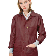 Transforming Technologies ESD Jacket, 3/4ths Length, Lapel Collar, Knit Cuff, Small, Maroon - JKC9022MR
