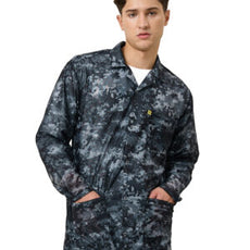 Transforming Technologies ESD Jacket, 3/4ths Length, Lapel Collar, Snap Cuff, Large, Gray Camo - JKC9024SPCGY