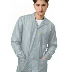 Transforming Technologies ESD Jacket, 3/4ths Length, Lapel Collar, Snap Cuff, Medium, Gray - JKC9023SPGY