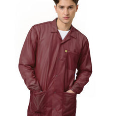 Transforming Technologies ESD Jacket, 3/4ths Length, Lapel Collar, Snap Cuff, 3X-Large, Maroon - JKC9027SPMR