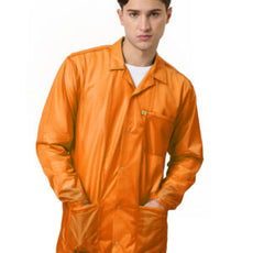 Transforming Technologies ESD Jacket, 3/4ths Length, Lapel Collar, Snap Cuff, X-Large, Orange  - JKC9025SPOR