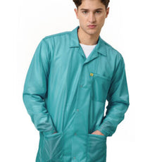 Transforming Technologies ESD Jacket, 3/4ths Length, Lapel Collar, Snap Cuff, 2X-Large, Teal - JKC9026SPTL