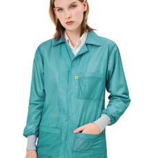 Transforming Technologies ESD Jacket, 3/4ths Length, Lapel Collar, Knit Cuff, Large, Teal - JKC9024TL