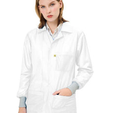 Transforming Technologies ESD Jacket, 3/4ths Length, Lapel Collar, Knit Cuff, 2X-Large, White - JKC9026WH