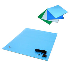 Transforming Technologies 36" x 60" x .080", Light Blue, Rubber Table Mat, Including Hardware - MT3660B
