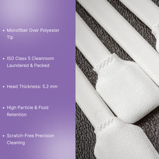 Foamtec MiraSWAB® Semi-Rigid Large Square Paddle Microfiber Over Polyester Tip Swabs - 4,000 Swabs/Case - HT1587TC-500