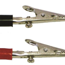 Alligator Clips, Ins, Pk/10 (5 R, 5 Blk) - ACLPBR-PK/10