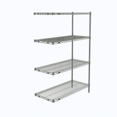 Metro AN346C Super Erecta 4-Shelf Industrial Wire Shelving Add-On Unit, Chrome, 18" x 42" x 63"