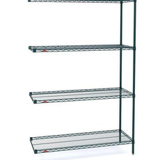 Metro AN446K3 Super Erecta 4-Shelf Industrial Wire Shelving Add-On Unit, Metroseal Green Epoxy, 21" x 42" x 63"