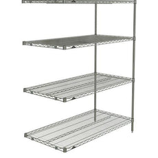 Metro AN456C Super Erecta 4-Shelf Industrial Wire Shelving Add-On Unit, Chrome, 21" x 48" x 63"