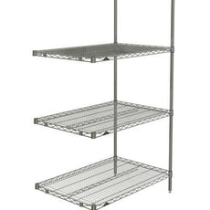 Metro AN536BR Super Erecta 4-Shelf Industrial Wire Shelving Add-On Unit, Brite, 24" x 36" x 63"