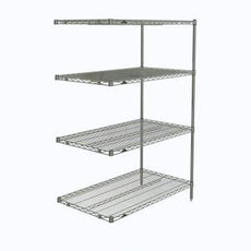 Metro AN546C Super Erecta 4-Shelf Industrial Wire Shelving Add-On Unit, Chrome, 24" x 42" x 63"