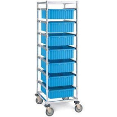 Metro APT1C-5M Adjustable Single-Bay Tote Rack, 26" x 20.625"-29.375" x 68", Resilient Rubber Casters