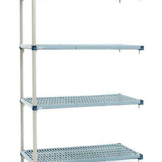 MetroMax Q AQ356G3 4-Shelf Plastic Industrial Shelving Add-On Unit, 18" x 48" x 63"