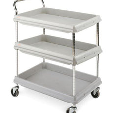Metro BC2030-3DG Deep Ledge 3-Shelf Utility Cart, Gray, 20" x 30"